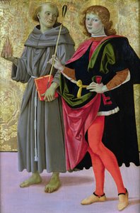 聖セバスチャンとフランシスコ会の聖者、1473年頃 作： Pietro Perugino